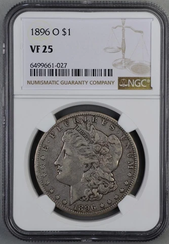1896-O Morgan Silver Dollar NGC VF 25 Cover