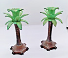 Set Of Two 7 Inch Metal Palm Tree Candle Sticks