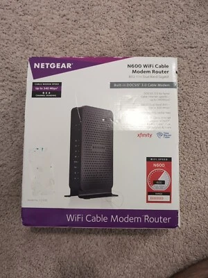 Netgear N600 Wifi Cable Modem Router Model No. C3700 New In Box! - Image 1 of 4