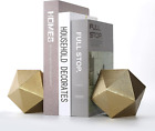 Geometric Decorative Ball Shaped Bookends, Modern Cast Iron Gold Bookends for Of