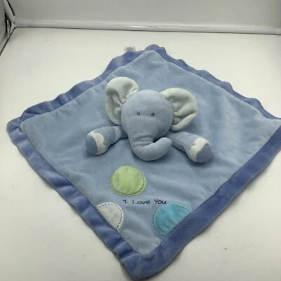 Manta de seguridad para bebé Just One Year Blue I Love You Elephant Lovey Carters Foto 1 de 4
