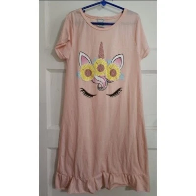 * SWEET N SASSY Camisón Unicornio Rosa Manga Corta Niñas Talla 14 Foto 1 de 3