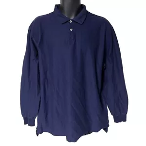 Camisa Polo Golf Ralph Lauren Azul Marino Espiga Manga Larga XL Algodón Pima - Imagen 1 de 7