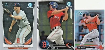 Sam Travis Bowman Lot 2014 RC CDP61, 2016 Chrome 229 & Chrome Refractor MINI 170 - Image 1 of 4