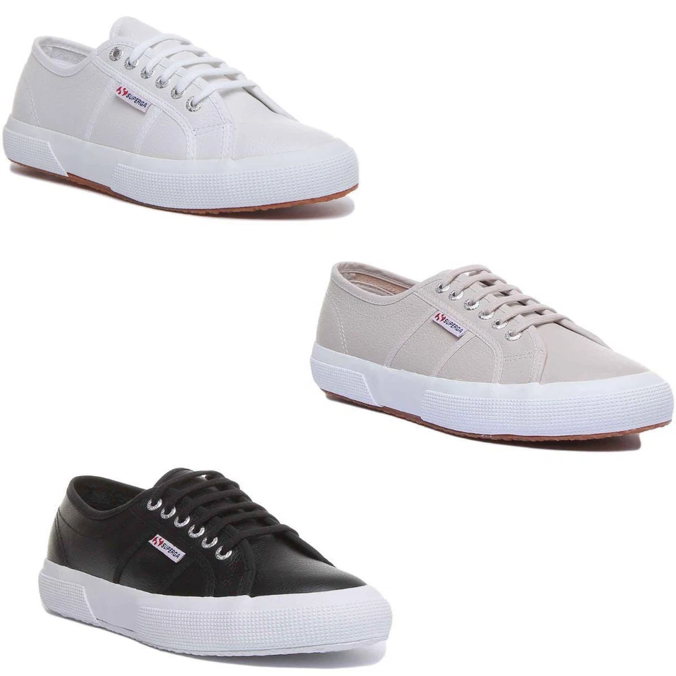 Superga 2750 Efglu A-Leather Lace Up  Mens Sneakers  In White US 8 - 13 - Image 1 of 1