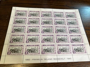 LIBERIA-1945 PRES. FRANKLIN D.ROOSEVELT Stamp sheet of 25 MNH - Picture 1 of 1
