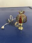 1:12 DOLLHOUSE MINIATURE ELECTRIC TABLE LAMP LIGHT w/STAIN GLASS SHADE~UNTESTED