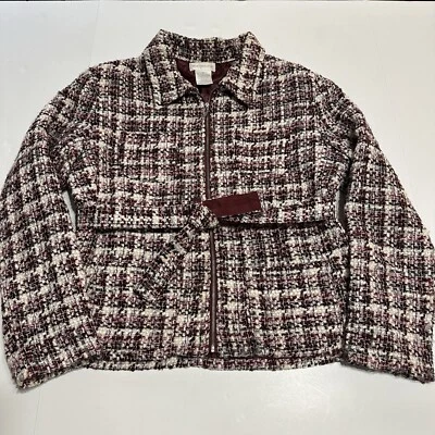 Chaqueta Blazer Worthington Mujer Talla 12 Poliéster Tejido Pata de Gallo Cinturón Foto 1 de 4