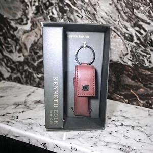 RARE Vintage Kenneth Cole Leather Lipstick Key FOB Chain New York Hipster react - Picture 1 of 7
