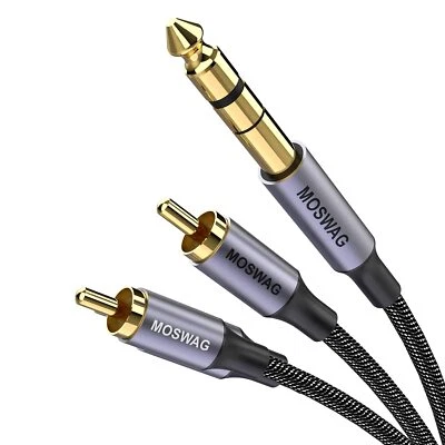 	MOSWAG 1/4 to RCA Cable Quarter inch TRS to RCA Audio Cable 6.35mm Stereo Ja... - Image 1 of 4