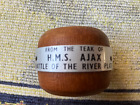 HMS Ajax teak wood napkin ring WWII D-Day  Battle of the River Plate