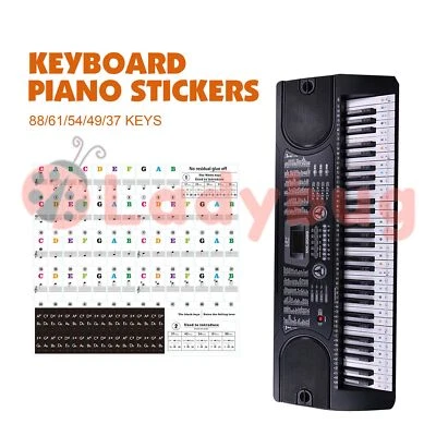 Piano Learner Stickers Music 37/49/54/61/88 Key Note Keyboard Decals - image 1 of 4