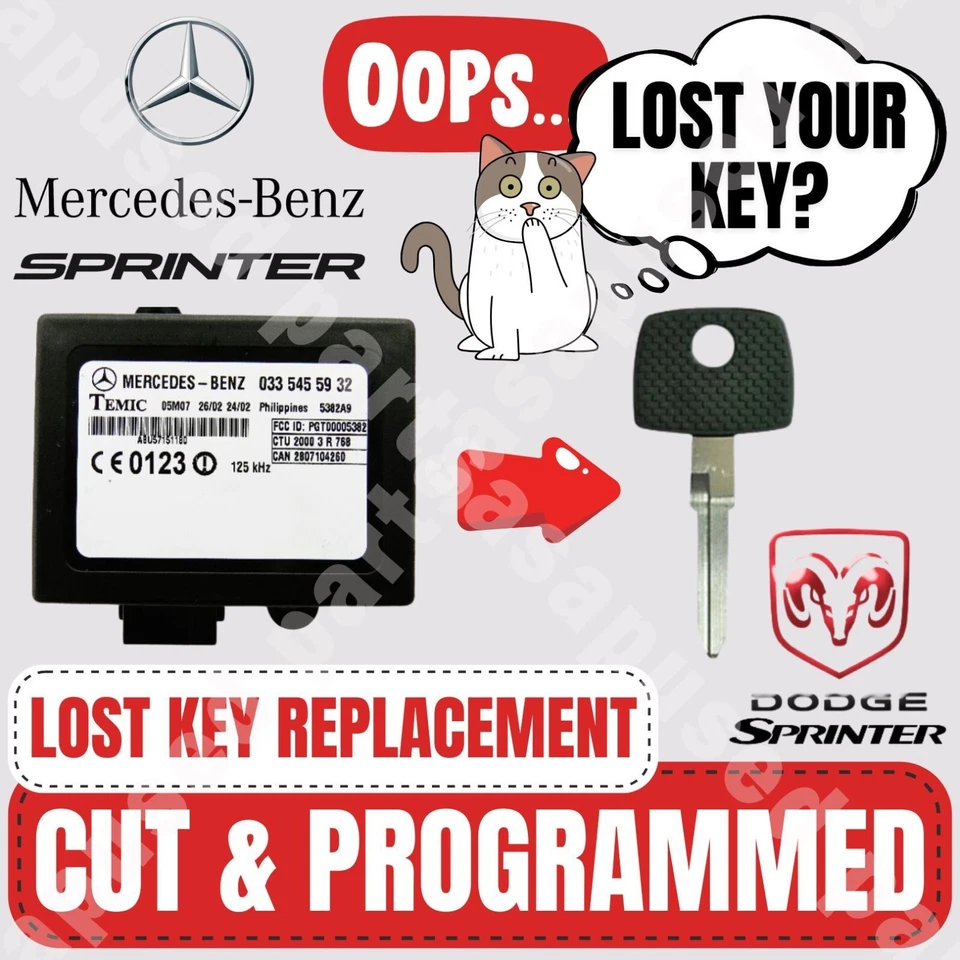 ⛑ LOST KEY REPLACEMENT IMMOBILIZER PROGRAMMING MERCEDES DODGE SPRINTER 2002-2006 - Image 1 of 1