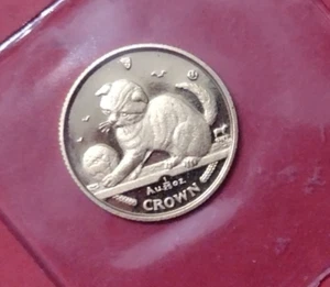 ISLE OF MAN 2000 SCOTTISH FOLD CAT 1/25th OZ FINE 24KARAT GOLD inMINT SEAL RARE - Picture 1 of 2
