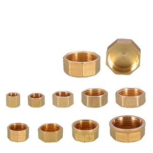 Latón BSP Tapones de tapa de extremo de parada hembra Tapón Rosca 1/8" 1/4" 1/2" 3/4" 1" - Imagen 1 de 14