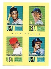 2014 TOPPS GOLDEN AGE STAMP #26   RYAN/YOUNT/BRETT/CEPEDA
