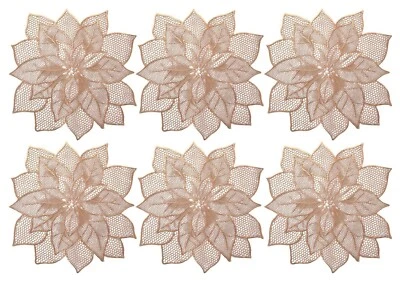 Flower Design Soft Leather Table Placemats, Set of 6 Copper AU - Image 1 of 4