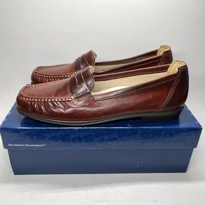 SAS Penny J Women’s Sz 9.5 Brown Leather Slip-On Tripad Comfort Loafers USA Made - Picture 1 of 12
