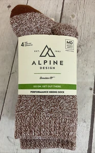 Alpine Design Women's Crew Cut Performance Hiking Socks Multicolor MD 6-9 - Picture 1 of 10