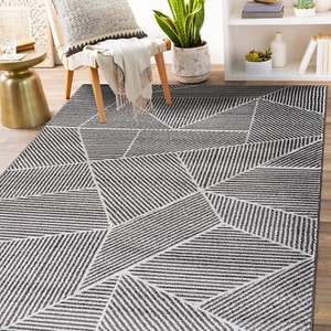 Rugshop Area Rug Contemporary Geometric Stripe Rugs for Sale Bedroom Rugs 5x7 - Picture 1 of 10