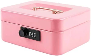 Small Cash Box with Combination Lock and Removable Cash Tray Metal Money Box ... - Picture 1 of 10