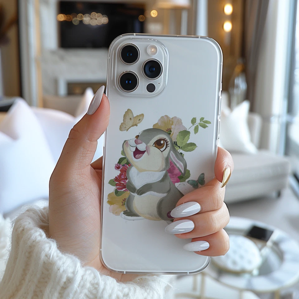 Disney Bambi Thumper Vintage Floral Portrait Cute Thumper Big Phone Case AB212 - Image 1 of 1