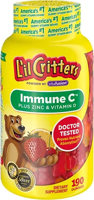 L’Il Critters Immune C Suplemento Gomoso Diario Vitamina para Niños, para Vitamina C, D Foto 1 de 4