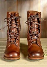 Mens Handmade Boots Military High Ankle Combat Formal Brown Leather Casual Shoes