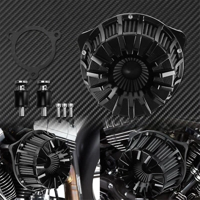 Limpiador de admisión de filtro de aire todo negro apto para Harley M8 Touring Glide FLH 2017-25 Foto 1 de 4