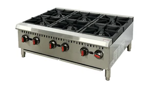 36"Wx 24"D 6 Burner Commercial Stock Pot Range 150,000 BTU, Stainless Steel - Picture 1 of 10