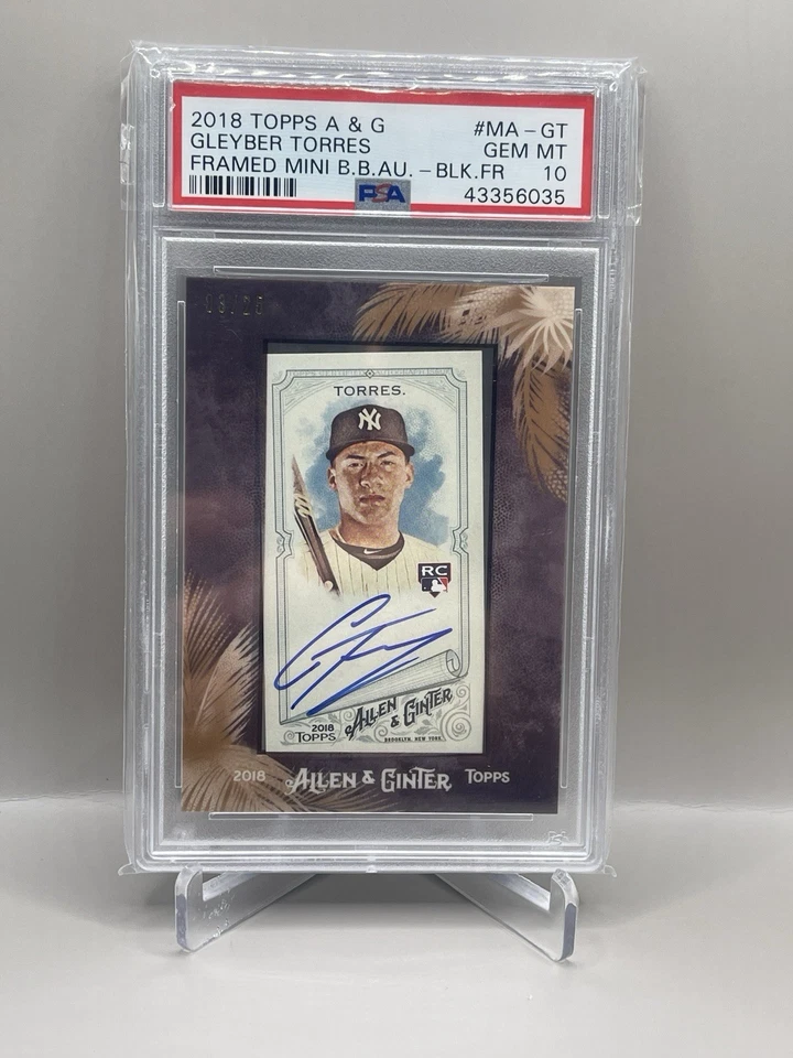 GLEYBER TORRES 2018 Topps A&G Framed Mini Auto BLACK Rookie RC /25 SSP PSA 10 - Image 1 of 1