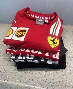 Puma Scuderia Ferrari Men's Sz XL Red Black Short Sleeve T’s Shirts LOT of 4 - Picture 1 of 6
