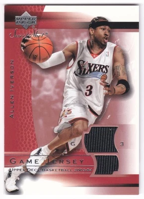 2003-04 Upper Deck Sweet Shot Allen Iverson #AI-J Game-Used Jersey Swatch 76ers - Image 1 of 2