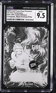2024 Leaf Press Pass Premium Caleb Williams #OF-CW1 On Fire Black Druckplatte - Bild 1 von 2