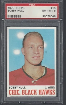 1970 Topps #15 Bobby Hull Hof PSA 8 (centrado) Foto 1 de 2