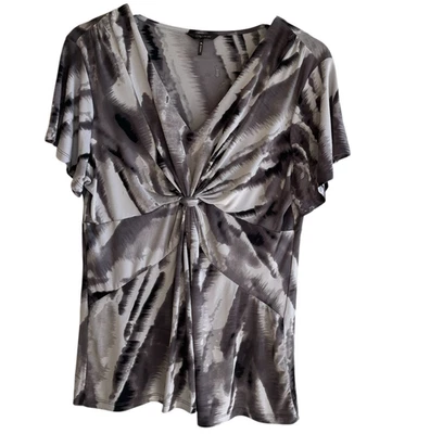 Daisy Fuentes Womens Babydoll Top Size XL Office Fairy Grunge Preppy Abstract - Image 1 of 4