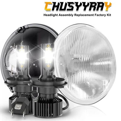 Fit Ford Falcon 1960 1961 1962 1963-1970 Pair 7" Round LED Headlights Hi/Lo Beam — 第 1/4 张图片