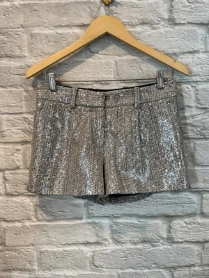DVF Women's Naples Shorts in Crystal Tweed Sequin Sz 2 - Image 1 of 4