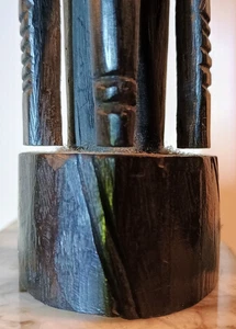 Pair (2) EBONY wood HAND Carved Statues from KENYA figurines tribal DENSE - Picture 1 of 20