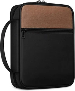 FINPAC Bibelhülle, Tragetasche Büchertasche Kirchentasche schwarz & braun - Bild 1 von 7