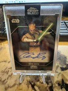 2024 Topps Chrome Black Star Wars Eeth Koth Auto Chris Edgerly - Picture 1 of 2