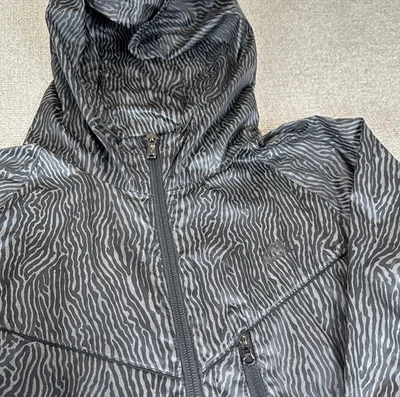 NIKE Windbreake Rain Zip Jacket Vintage Running Hoodie Cement Graphic M Red Tag - Image 1 of 4