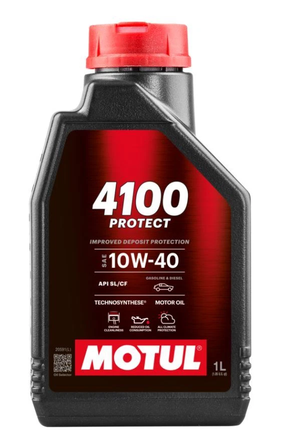 MOTUL 1 Lt Olio Motore 10W40 4100 Protect Semi Sintetico Acea A3/B4 API SL/CF RN0700