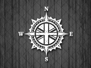 United Kingdom Flag Vinyl Decal Sticker, Compass Rose Decal, Laptop Sticker - Picture 1 of 2
