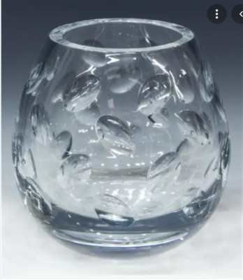 Christofle Cluny Clear Crystal Round Vase