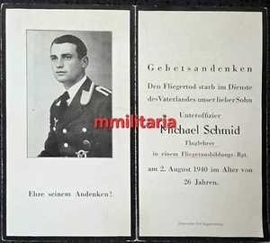 Sterbebild WWII Unteroffizier Kirchberg 8. Komp. Flieger-Ausb. Regt. 52 Gernrode - Bild 1 von 4