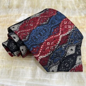 Coogi Australia Azul Rojo Multicolor Tapiz Patrón Cuello Corbata Seda Hecha a Mano EE. UU. - Imagen 1 de 7