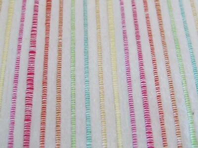 White Medium Weight Fabric With Colored Cording Woven Throughout  1/2 Yard - Image 1 of 2