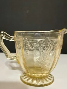 Vintage Federal Glass ? Yellow Depression Glass Footed Creamer - Picture 1 of 8