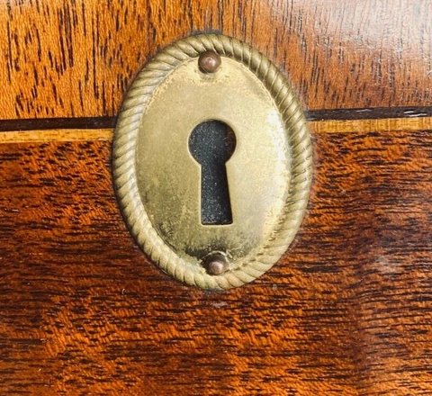 Vintage Councill Craftsman Solid Brass Keyhole Escutcheon Furniture Drawer Part Cover